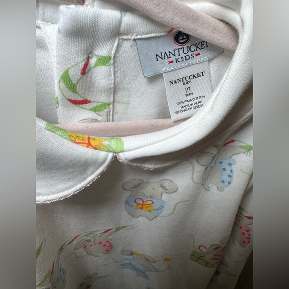 Nantucket Kids Girls Christmas Mice Candy Canes Play Dress Size 2T - Picture 3 of 5